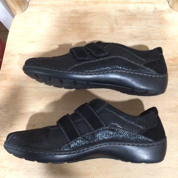 Clarks Womens Cora Dream Leather Black Comfort Sneakers Size 8 - Picture 7 of 9